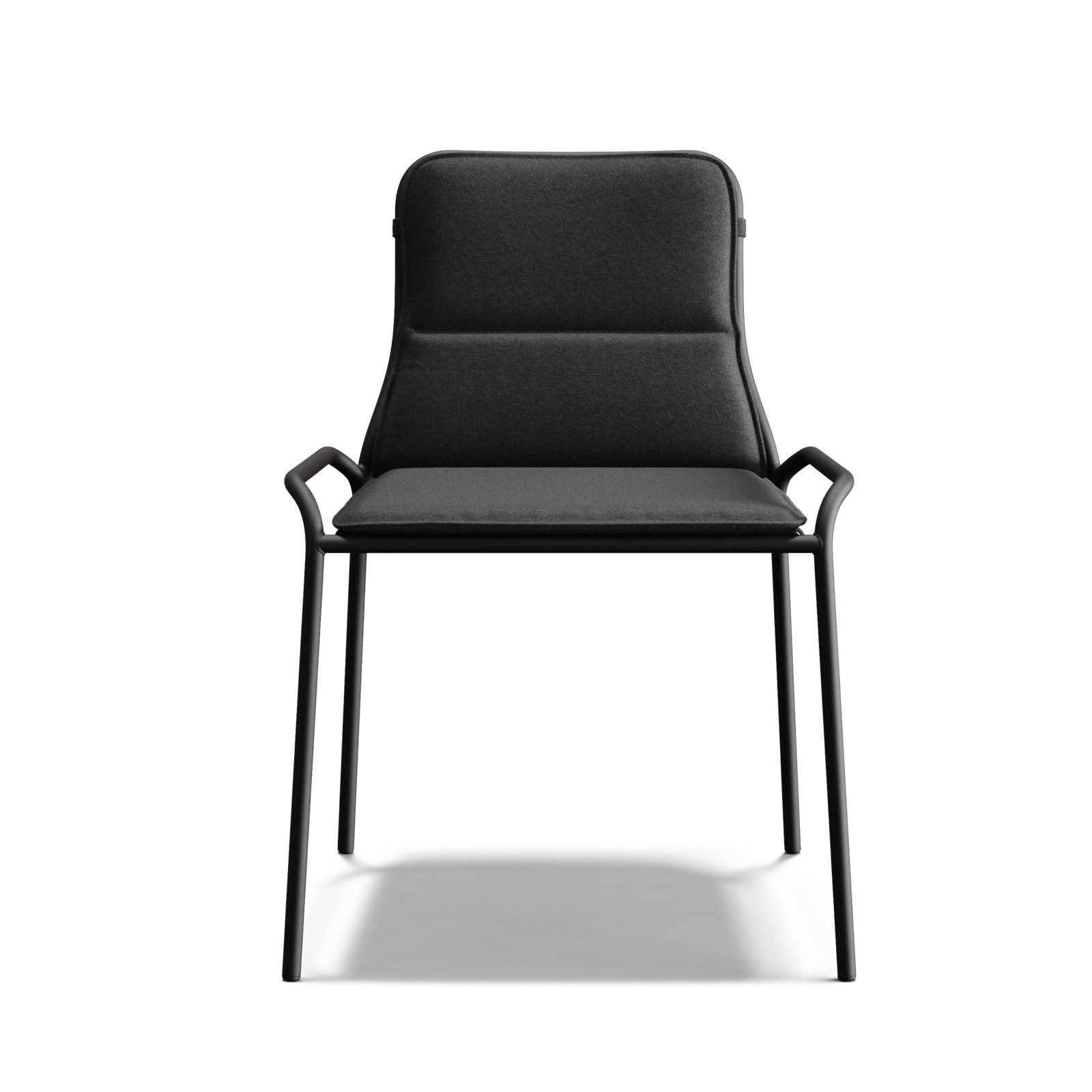 XY Premium All-Weather Wicker Outdoor Stacking Dining Side Chair with Sunbrella® Cushion, Charcoal