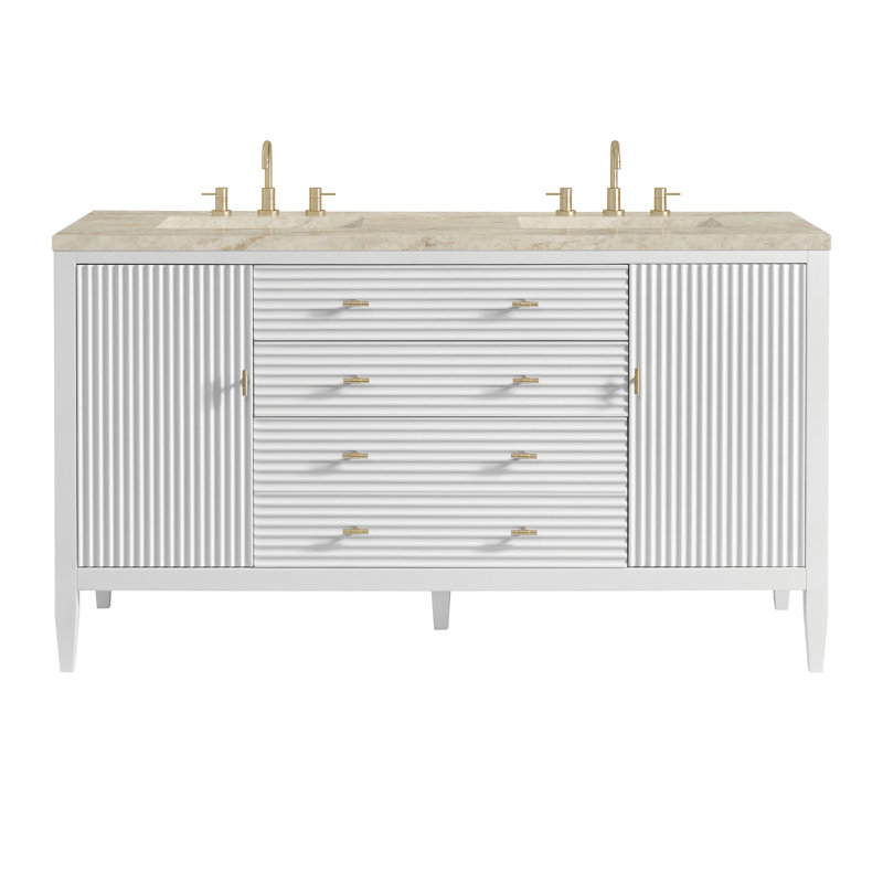 Myrrin 60'' W Double Vanity, Bright White, Tajnar Eclos