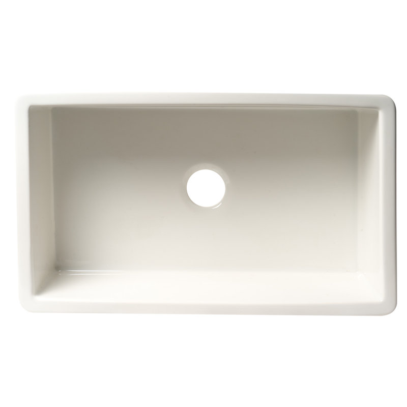ABF3219SUD-W White 32" x 19" Single Bowl Fireclay Undermount / Drop In Kitchen Sink, 30 cm H x 20 cm W