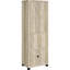 Tour média en bois d'ingénierie en pin vieilli, 3 tablettes, 4 rangements, idéale pour les intérieurs compacts - Tour en pin, bois, compartiments de rangement, espace de vie limité