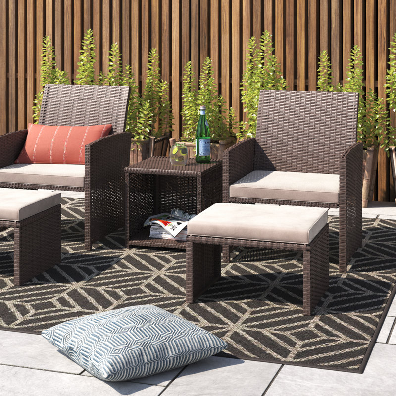 Rand 2 - Person Patio Conversation Set with Cushions, Beige