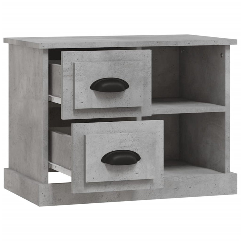 Lapriel 60cm W Solid Wood Bedside Table, Grey