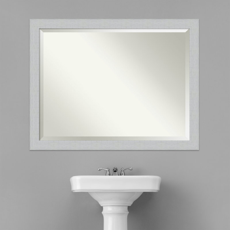 Prynne Flat Mirror, 34" H x 44" W, White