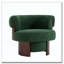 Fauteuil demi-tonneau rotatif moderne courbé et sculptural-1248892706