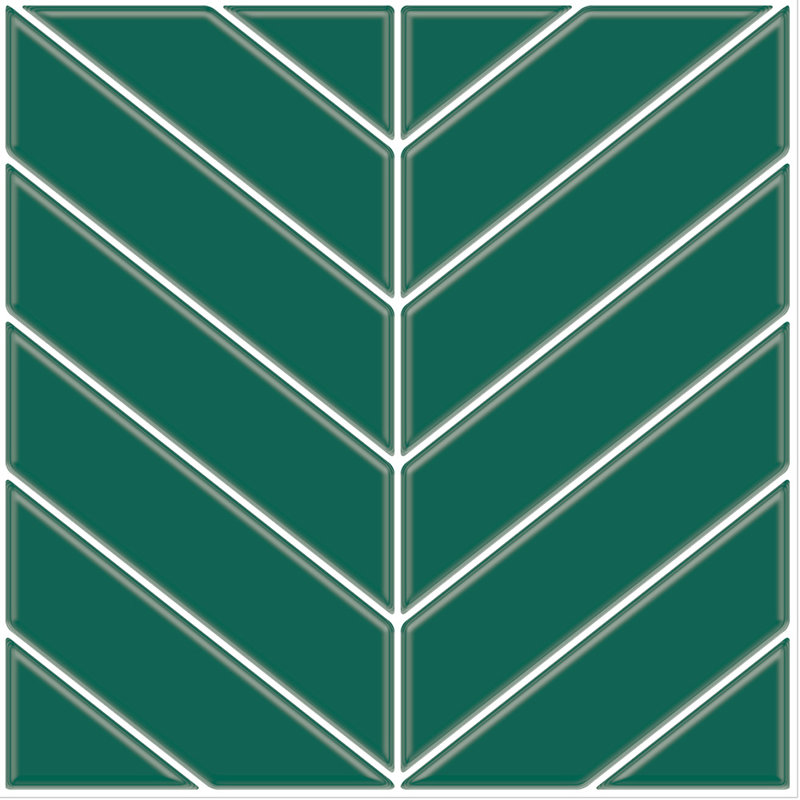 Carreau de mosaïque en vinyle auto-adhésif en forme de V de l 10 po x L 10 po, Vert
