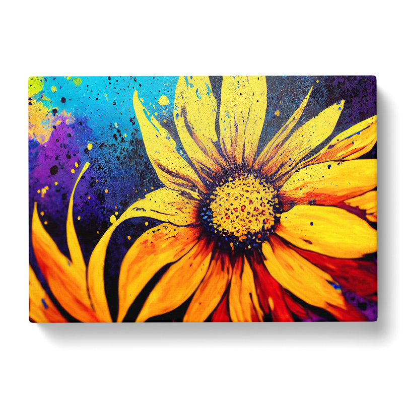 Sunflower Splash Vol.1 Abstract - Wrapped Canvas, 40cm H x 60cm W x 3cm D