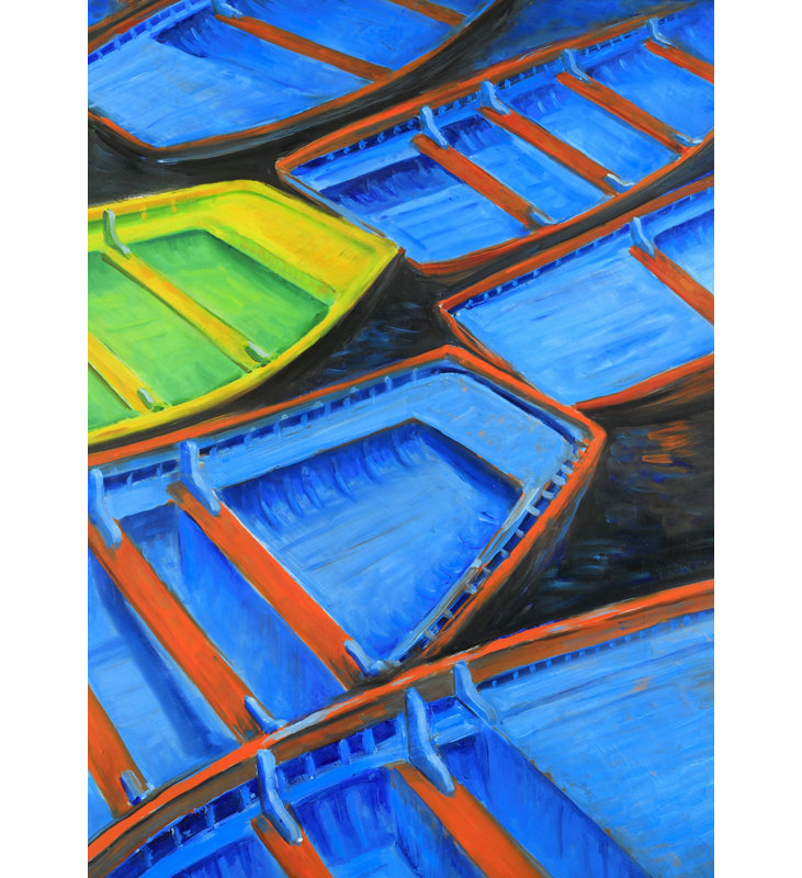 Small Canoes - Retro Boat Framed Canvas for Home Decor