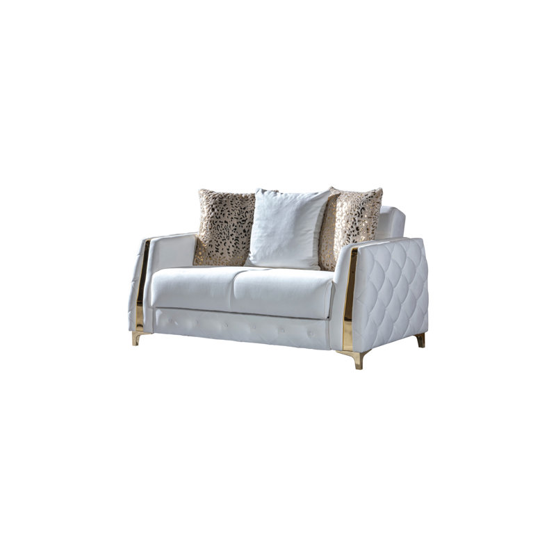Causeuse de style moderne, Blanc cassé