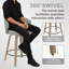 Tabouret de comptoir pivotant 26 po avec structure en bois-417237449-416715741