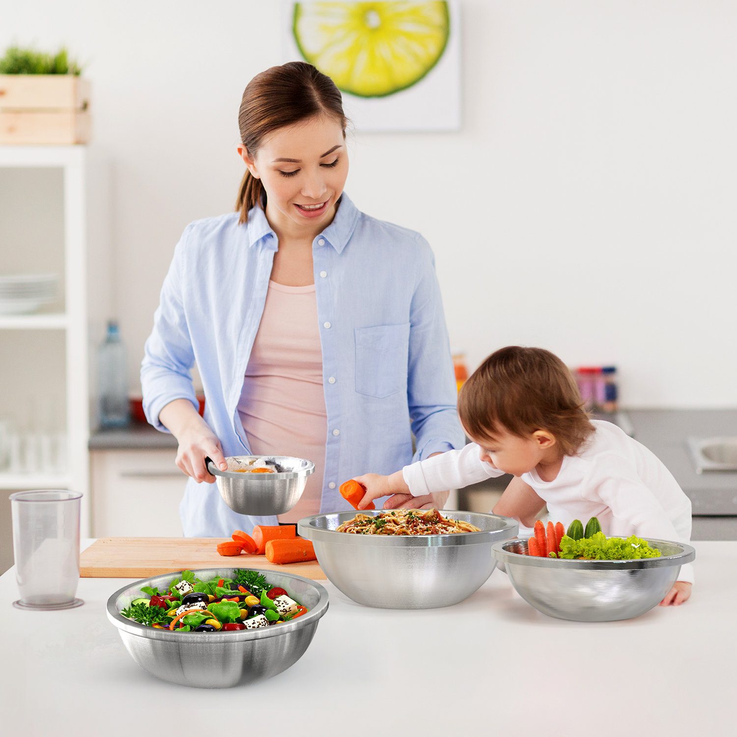 Stainless Steel Mixing Bowls 4-Piece Kitchen Set