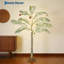 Palmier artificiel 47 pouces avec 180 lumières DEL, décor tropical blanc pré-éclairé pour la terrasse du jardin des Fêtes, vert, 11,81 x 11,81 x 47,24 po