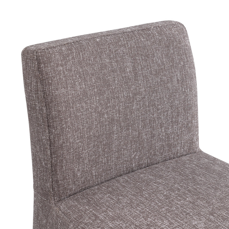 Tabouret Gramercy, Tissu texturé en lin brun