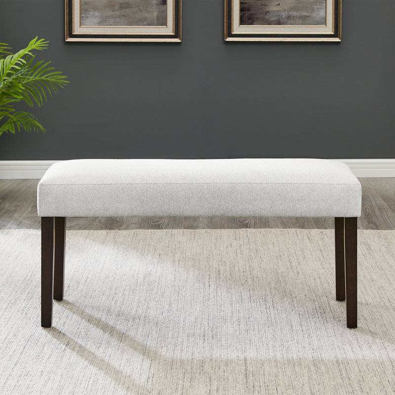 Rebeca Contemporary Upholstered Dining Bench, Gray