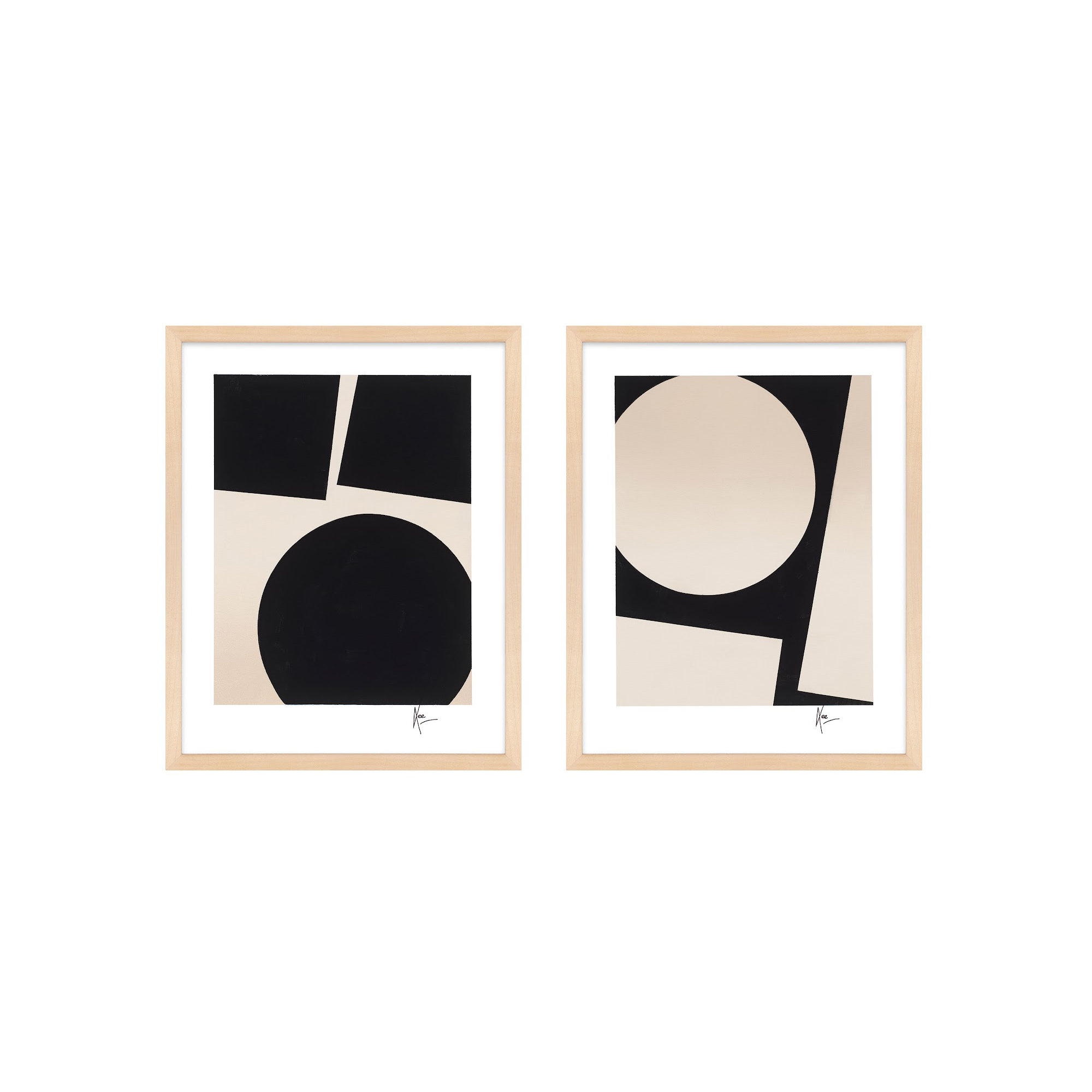 You & Me. Set Of 2 by Lee Lessem, Brown, 50" H x 40" W x 1.25" D