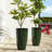 23.5"H Set Of 2 Oversized Gradient Green Faux Ceramic  Tall Plastic Planter-107079648
