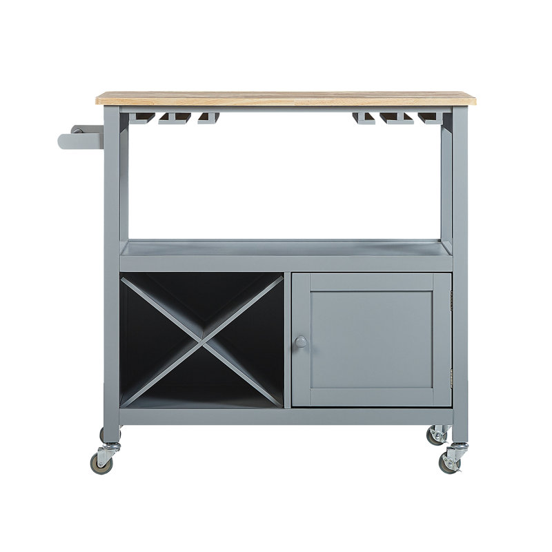 Maroney Wood Kitchen Cart, Grey