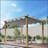 Outdoor Retractable Pergola Aluminium Pergola Canopy with Adjustable Roof, Upgraded Faux Wood Grain Modern Metal Patio Pergola for Deck, Backyard Garden, Porch, Grape Trellis-126058711-111154504
