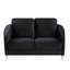 Collection de salon en velours noir avec chaise luxueuse de 77,5 po de longueur
