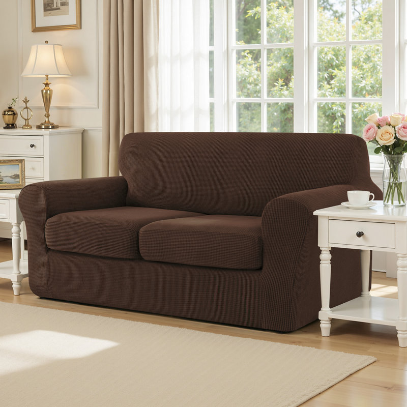 Pizarro Box Cushion Loveseat Slipcover, Orange