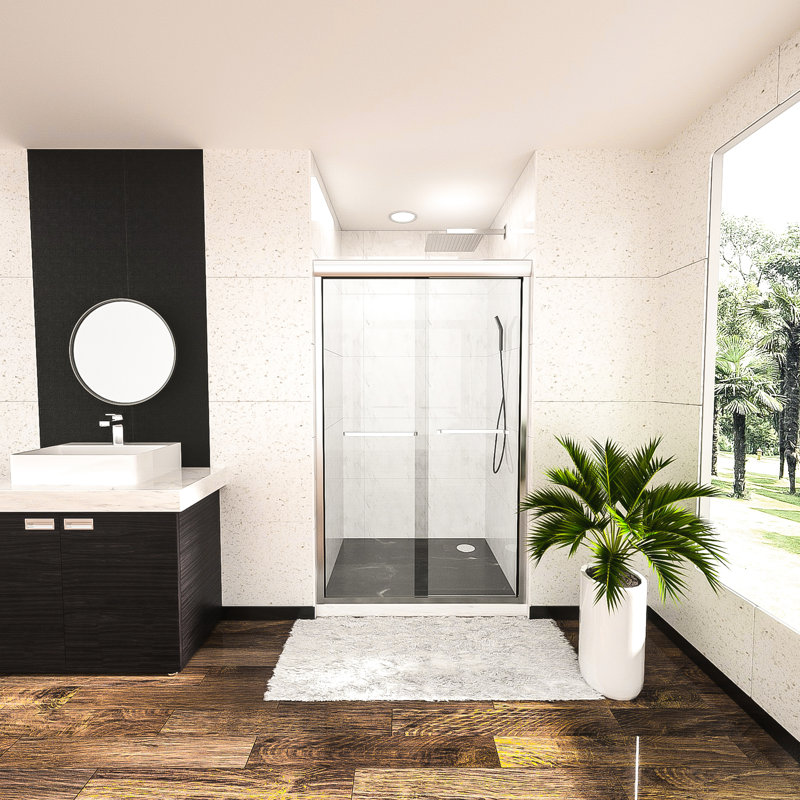 Porte de douche semi-by-pass l 48 po x H 76 po Nano Layer