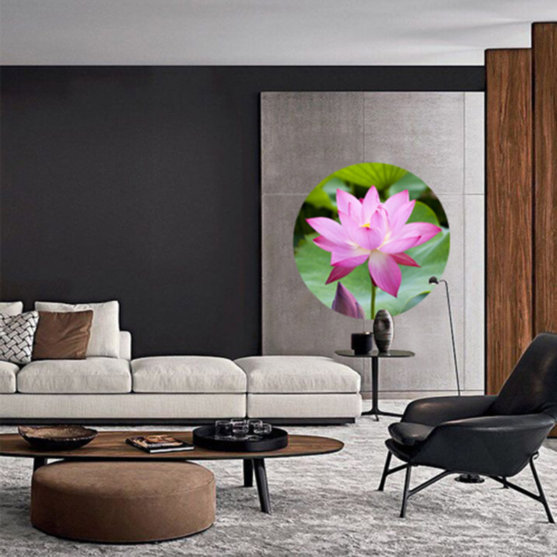 Fleur de lotus mauve - Photographie sur papier, H 24 po x l 24 po x P 1,5 po
