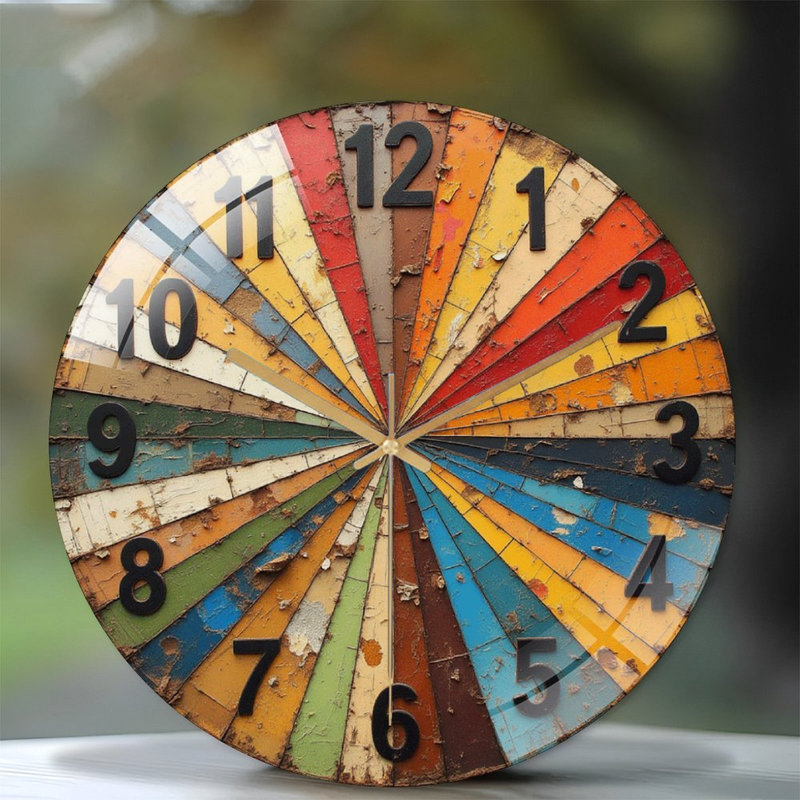 Horloge murale rustique en bois 12 po