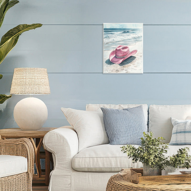 Plaque murale Cowboy Hat sur la plage, design par Heidi Kuntz