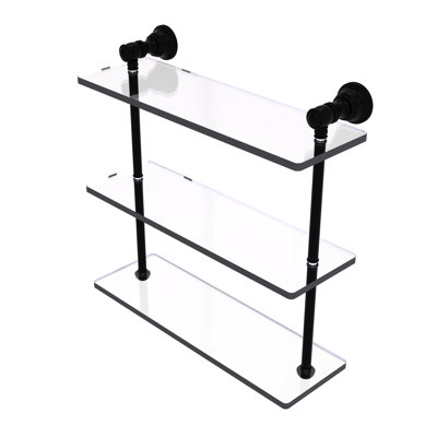 Freyja 3 Piece Glass Tiered Shelf with Towel Bar
