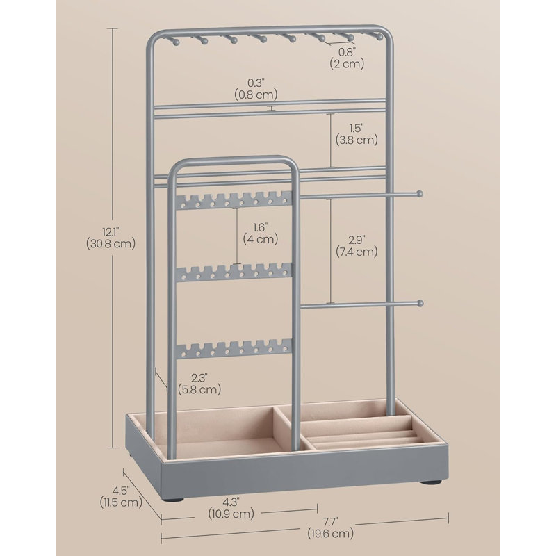 Jewellery Stand +, Dove Gray