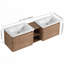 Meuble-lavabo mural avec lavabo en céramique, tablettes de rangement et 2 portes à fermeture en douceur-430644200