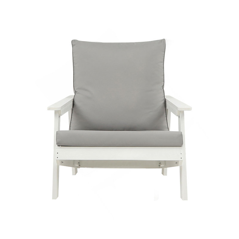 HIPS All-Weather Outdoor Single Sofa With Cushion, White/Grey