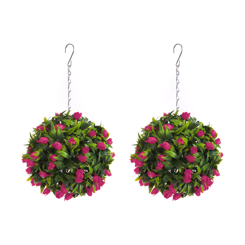 Faux Plant, 24cm H x 24cm W x 24cm D, Pink