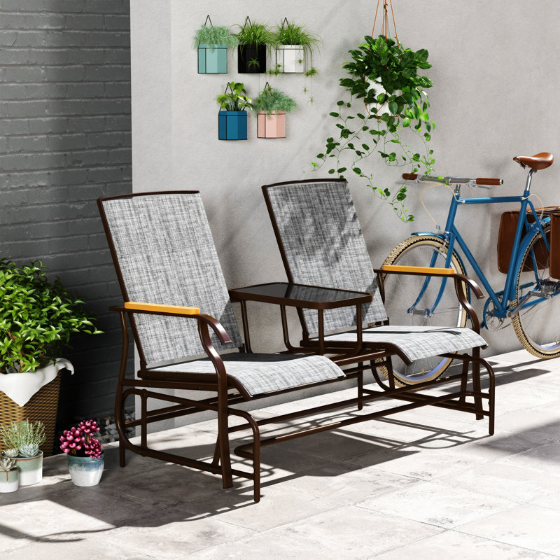 Banc oscillant d'extérieur pour 2 personnes Outsunny