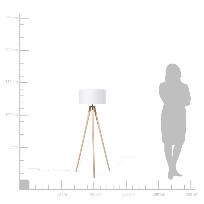 Ackerson Hellbraun Tripod Floor Lamp, White