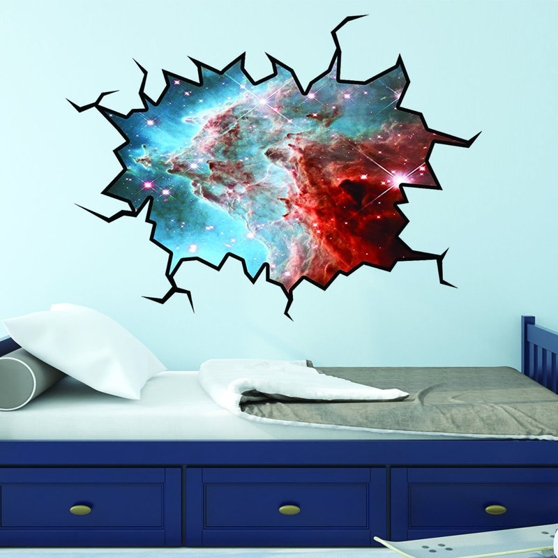 Décalcomanie murale "outer space étoiles" fissuré, H 24 po x l 30 po x P 0,01 po