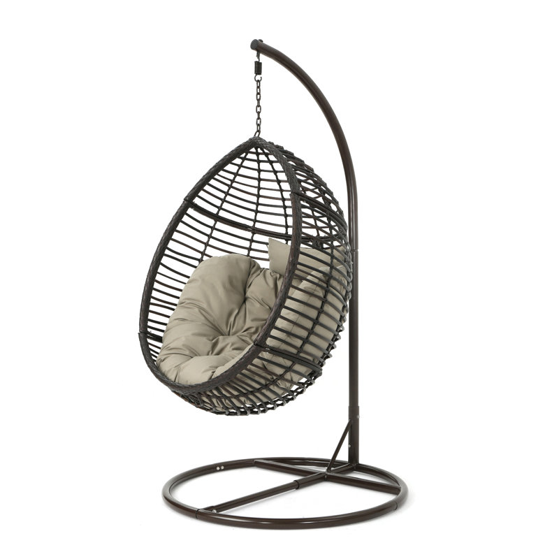 Parris Porch Swing with Stand, Brown