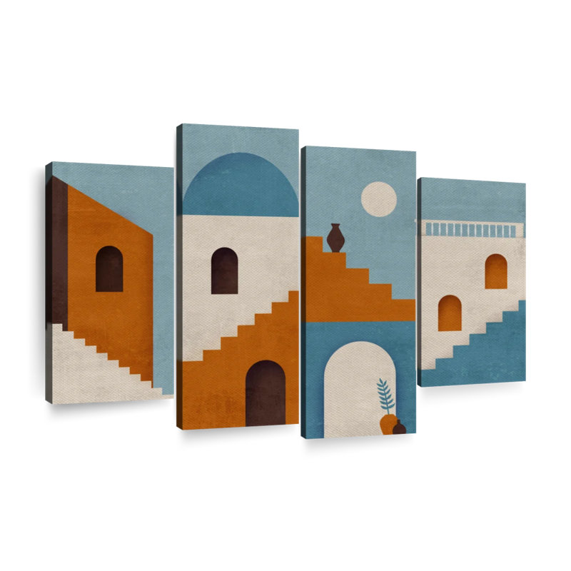 «Minimalist Architecture XVIII» sur toile, reproduction de 4 pièces, H 54 po x l 84 po x P 1,25 po