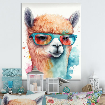 Cool Alpaca With Sunglasses Watercolour IV " Cool Alpaca With Sunglasses Watercolour IV "