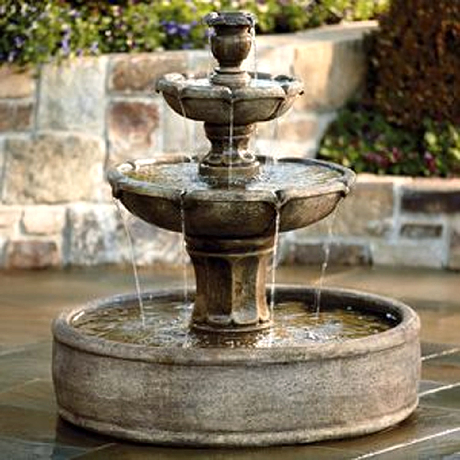 Wall garden fountain with tub. handpainted Vietri ceramic