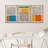Abstract Vibrant Color Blocks " Mid-century Modern Multicolor Block Colorful Framed Abstract Geometric Canvas Print Wall Art " 3 - Pieces-75848670-75848667