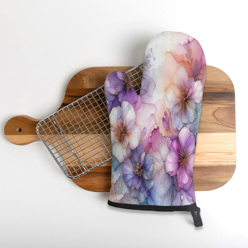 Violet Ink Flow Oven Mitt Cotton Twill