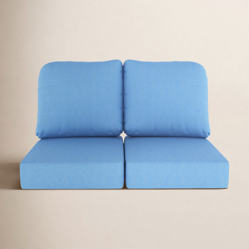 Indoor/Outdoor Sunbrella® Seat/Back Cushion, Canvas Air Blue Sunbrella® Canvas