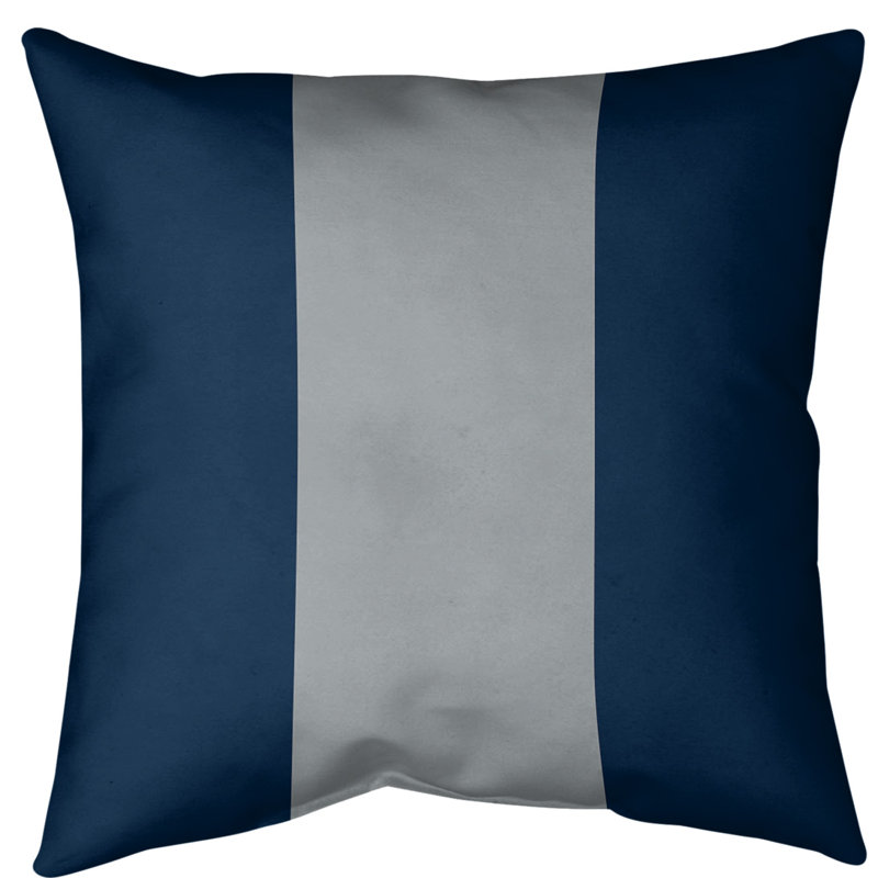 Coussin décoratif , 16 po x 1 po, Bleu / Gris, Polyester sergé