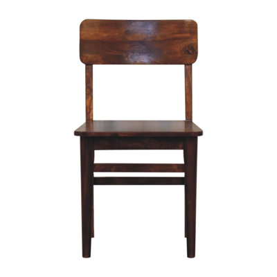 Solid Wood Side Chair in Brown
