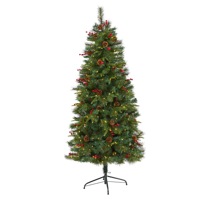 Lighted Artificial Christmas Tree, 6' H