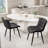 Heitger Tufted Wing Back Side Chair, Faux Leather Upholstered Dining Chair with Metal Legs-1388031153