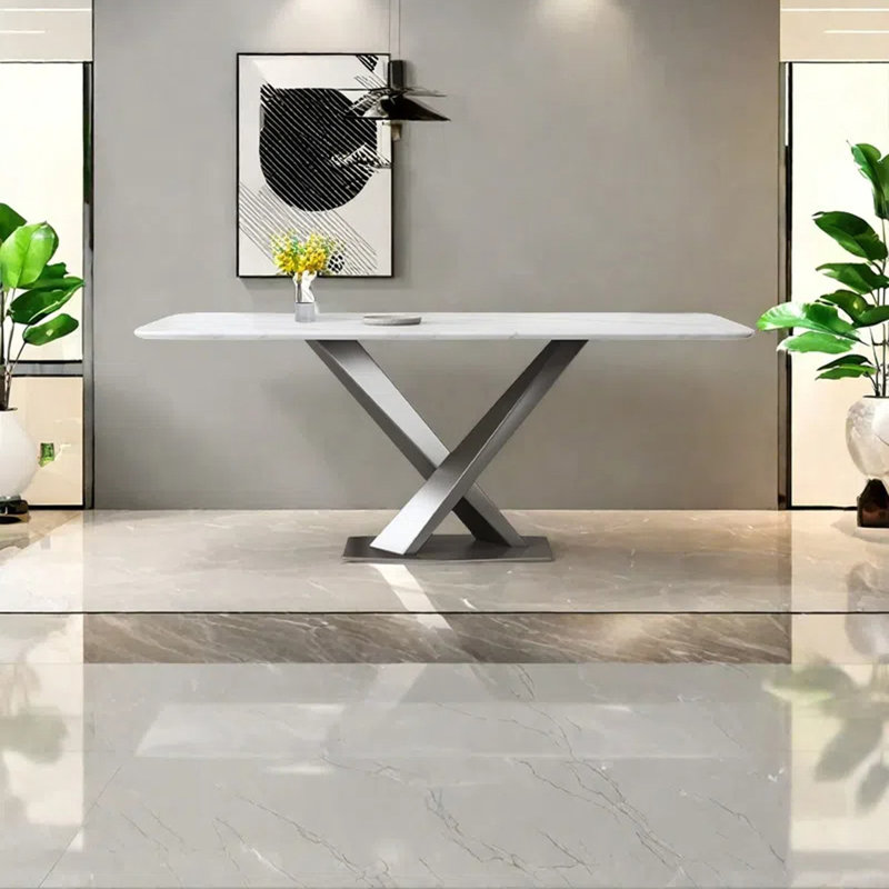 Table de salle à manger moderne et simple pour petite famille, H 29,53 po x L 70,87 po x l 31,5 po