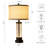 25" Dandridge Crystal Table Lamp Set With Night Light And USB Ports (Set of 2)