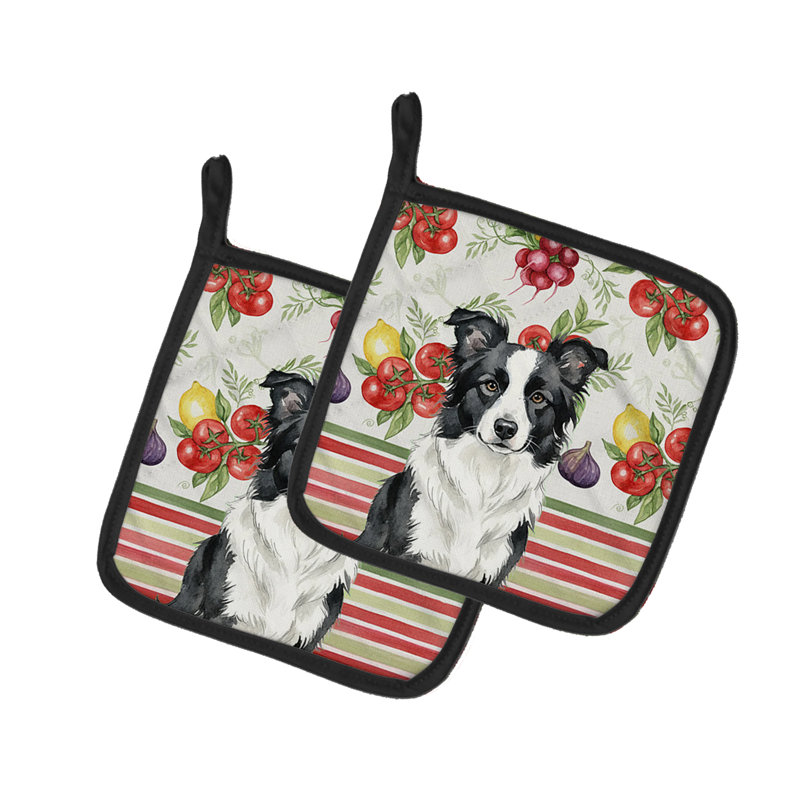 Paire de supports à casseroles Border Collie