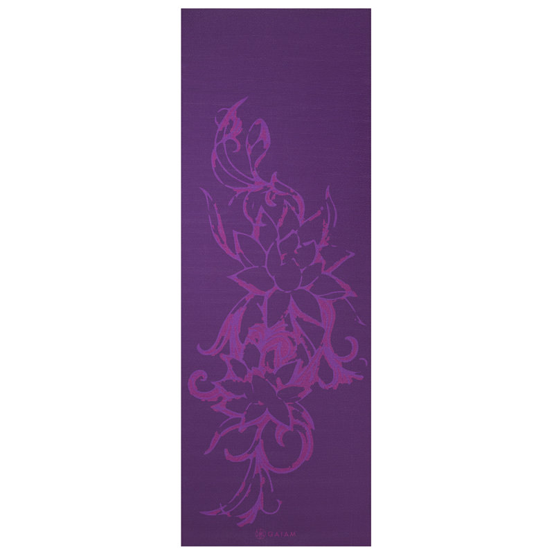 Gaiam 6MM Yoga Mat Rev Royal Bouquet